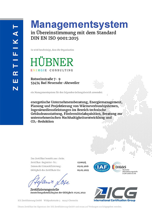 Re Zertifikat ISO 9001 05 04